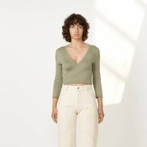 Shaina Mote Elsa Sweater Wrap Ballet Top Sage S